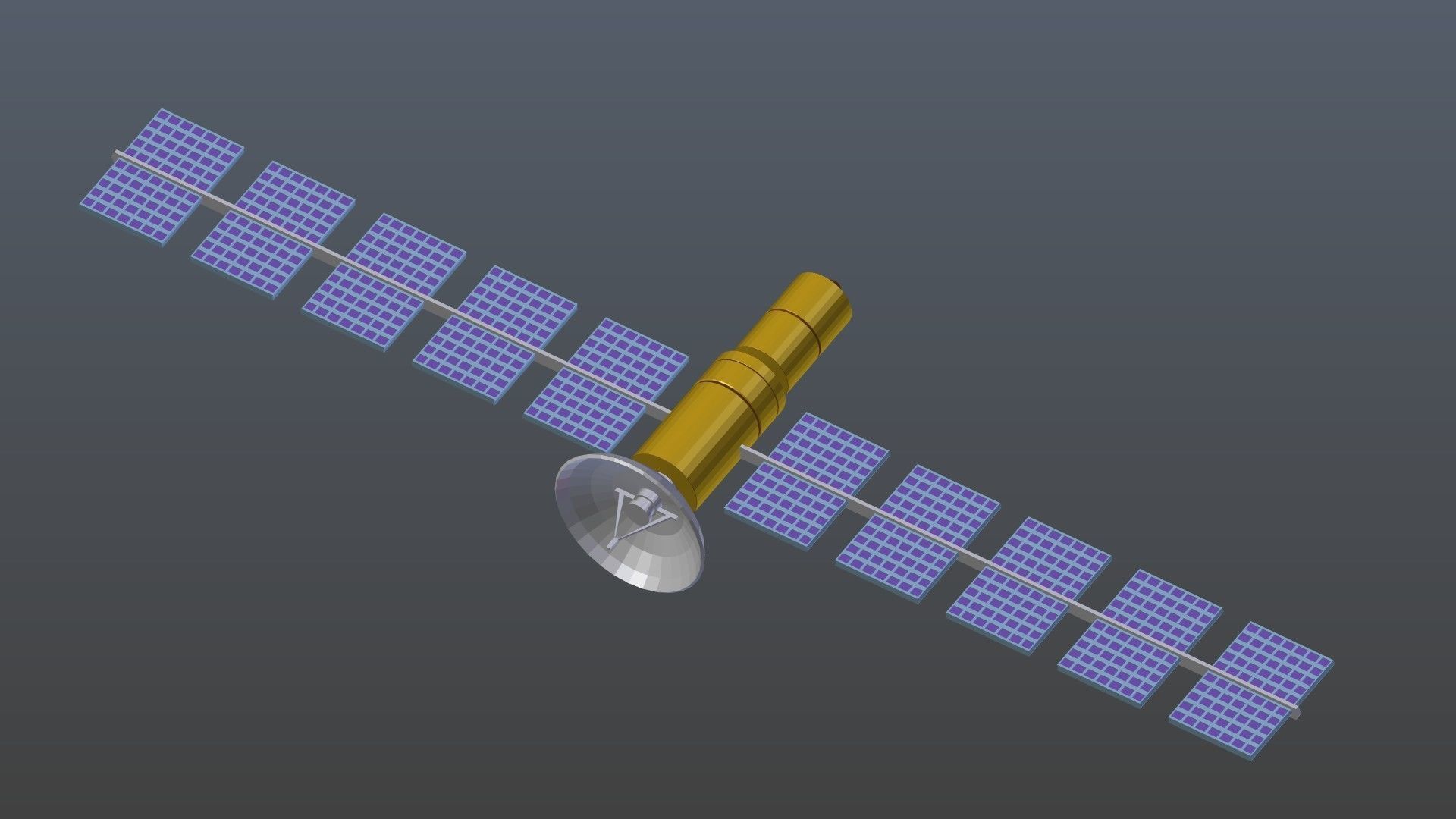 Low poly satellite 4 Low-poly 3D model_14