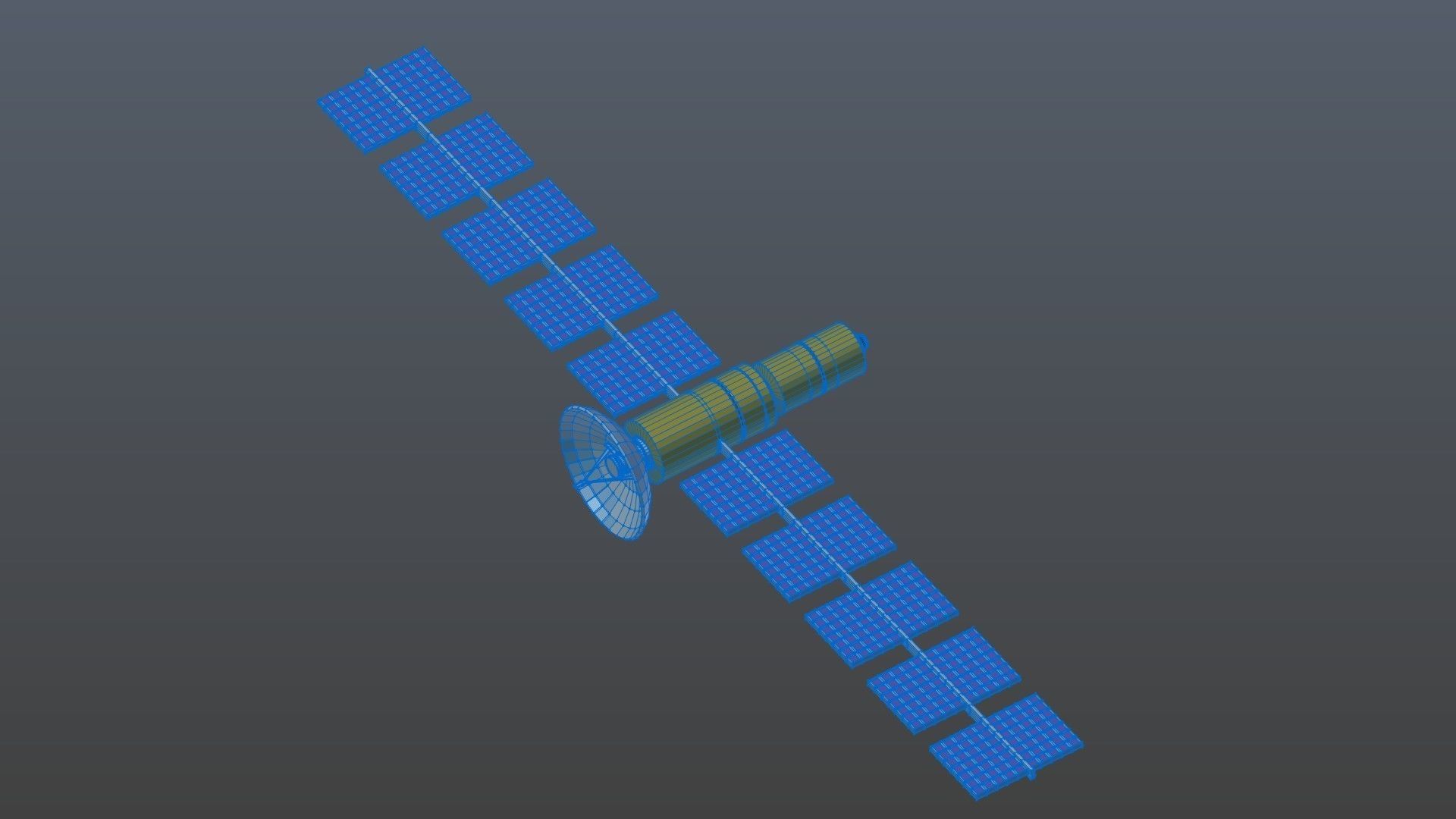 Low poly satellite 4 Low-poly 3D model_13