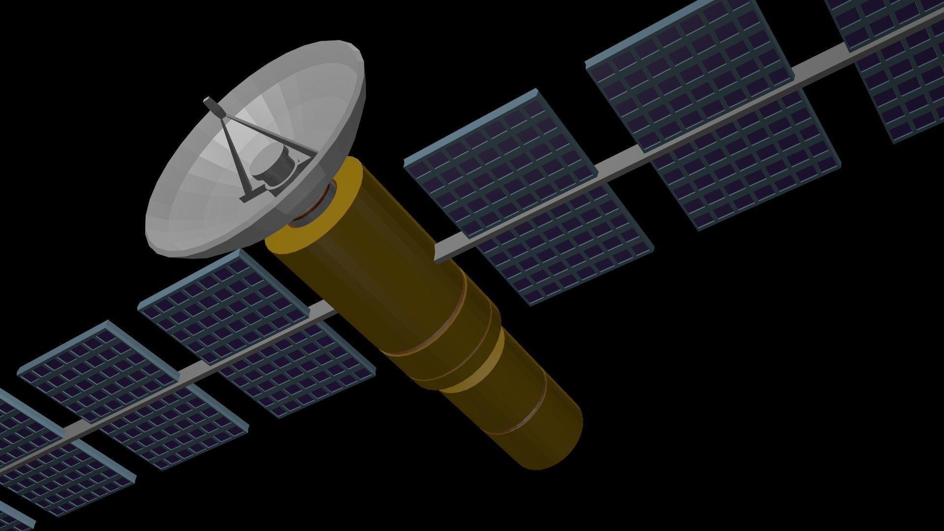 Low poly satellite 4 Low-poly 3D model_9