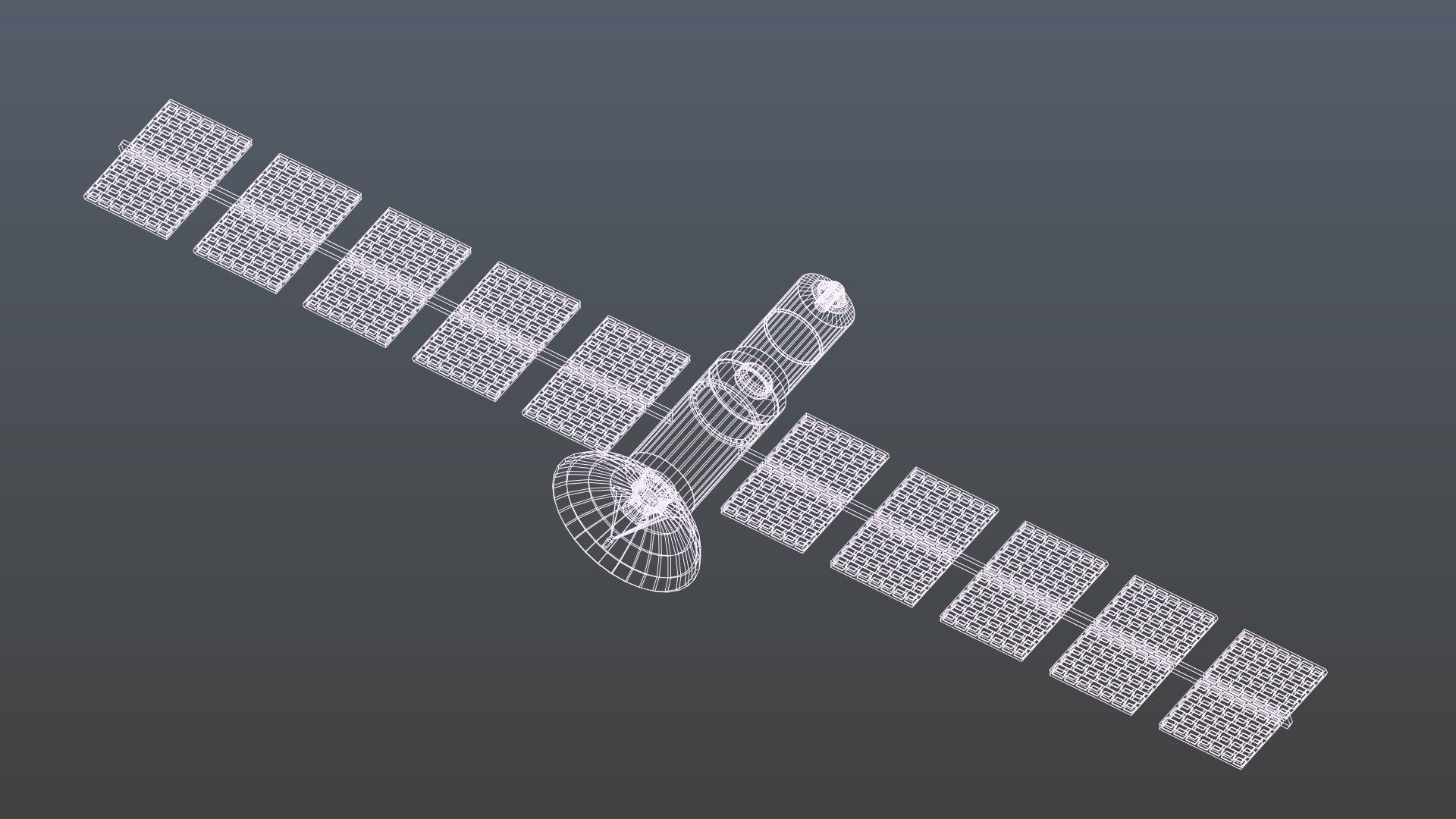 Low poly satellite 4 Low-poly 3D model_15