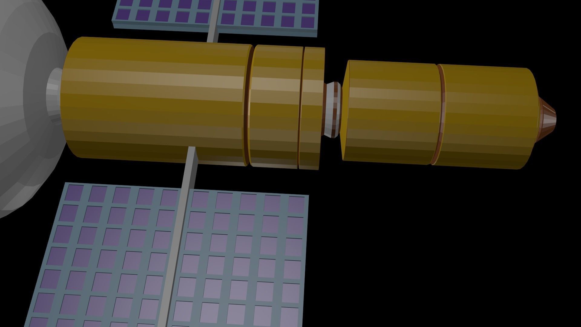 Low poly satellite 4 Low-poly 3D model_6