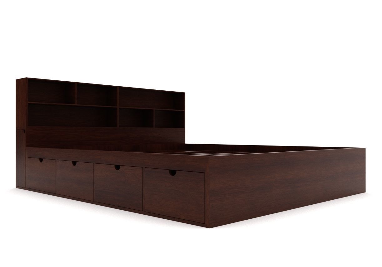 Suvero Master Bed with storage 3D model_2