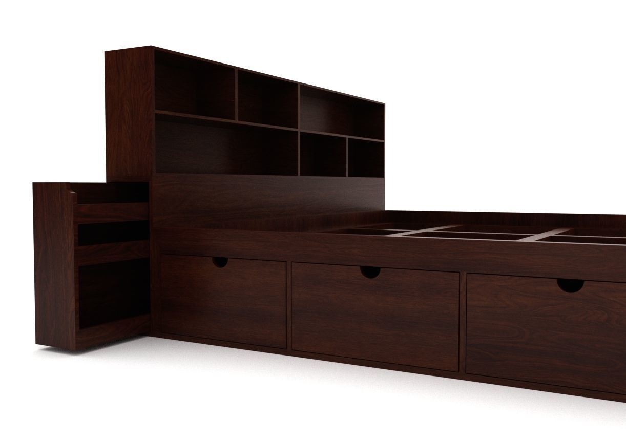 Suvero Master Bed with storage 3D model_3