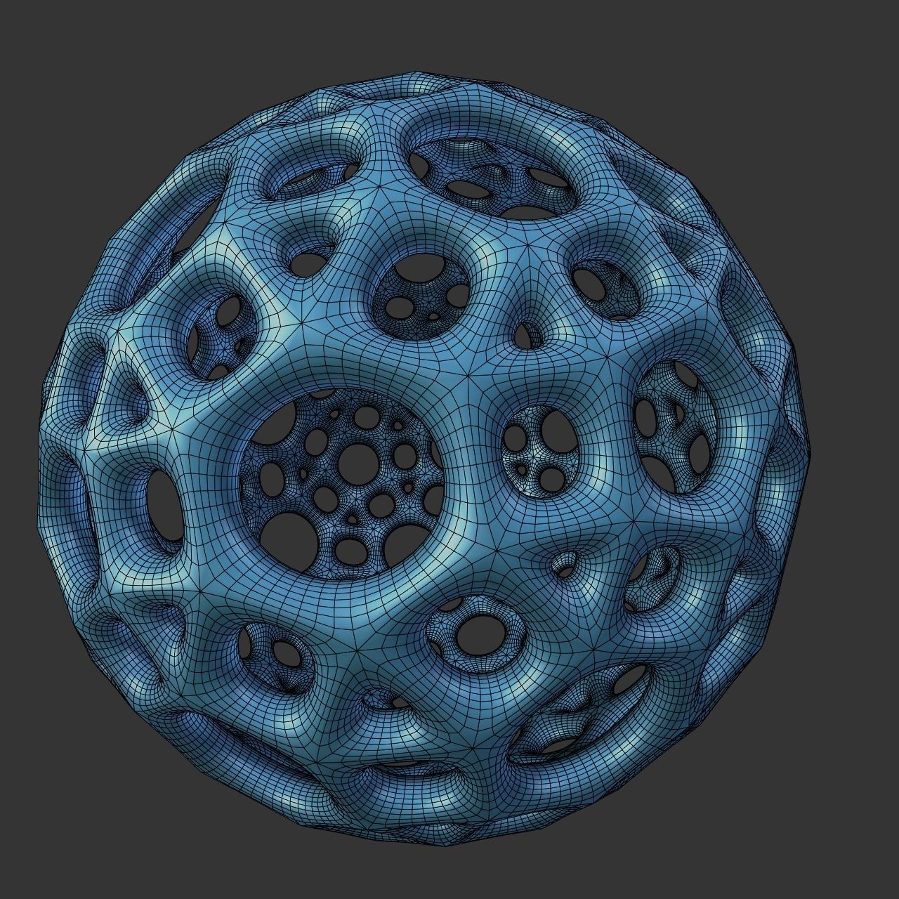 Beautiful ball with holes 3D print model_4