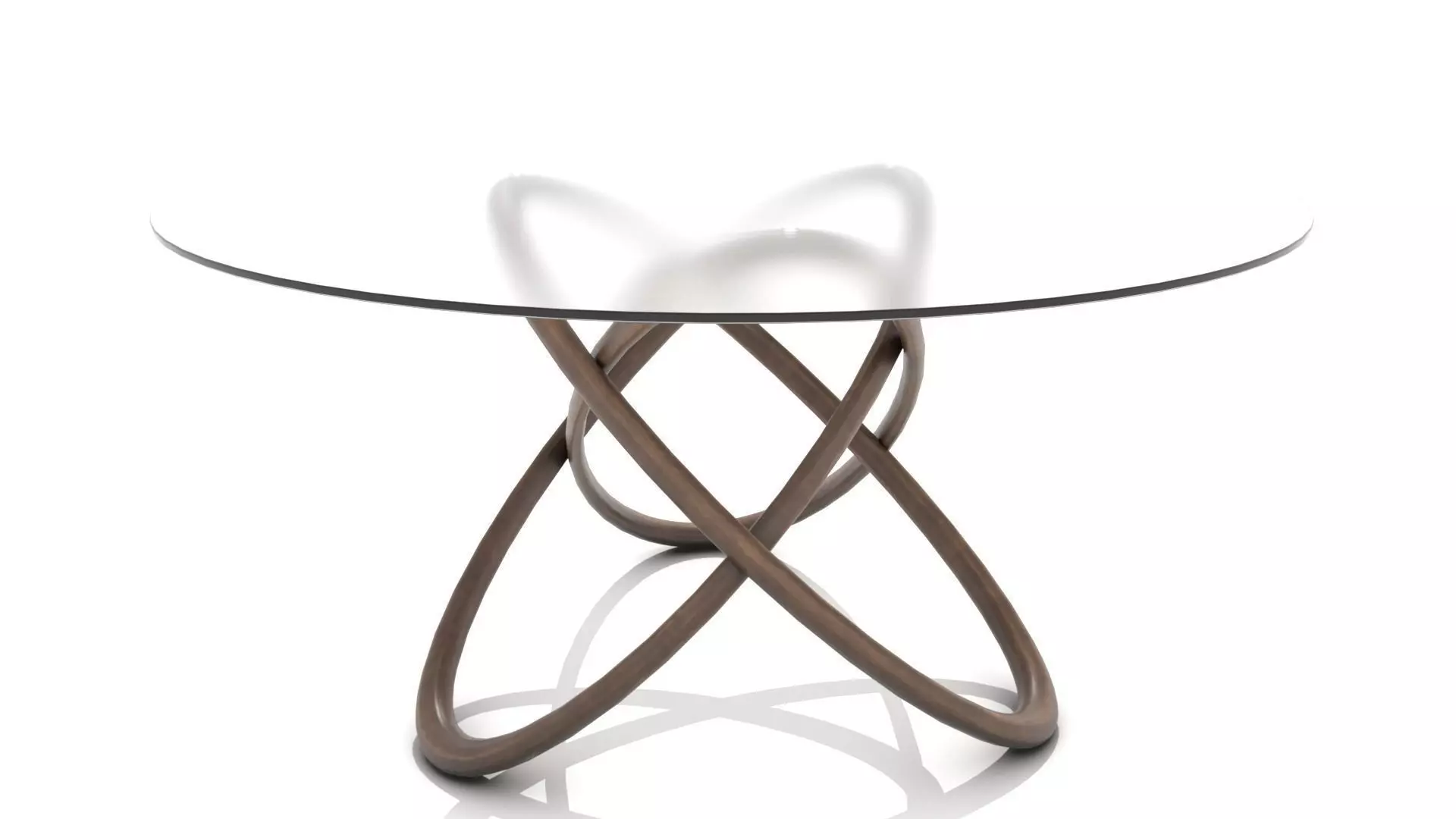 Interlocking Wooden Hoops Dining Table Low-poly 3D model_0