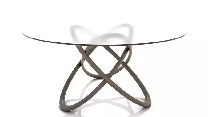 Interlocking Wooden Hoops Dining Table Low-poly 3D model
