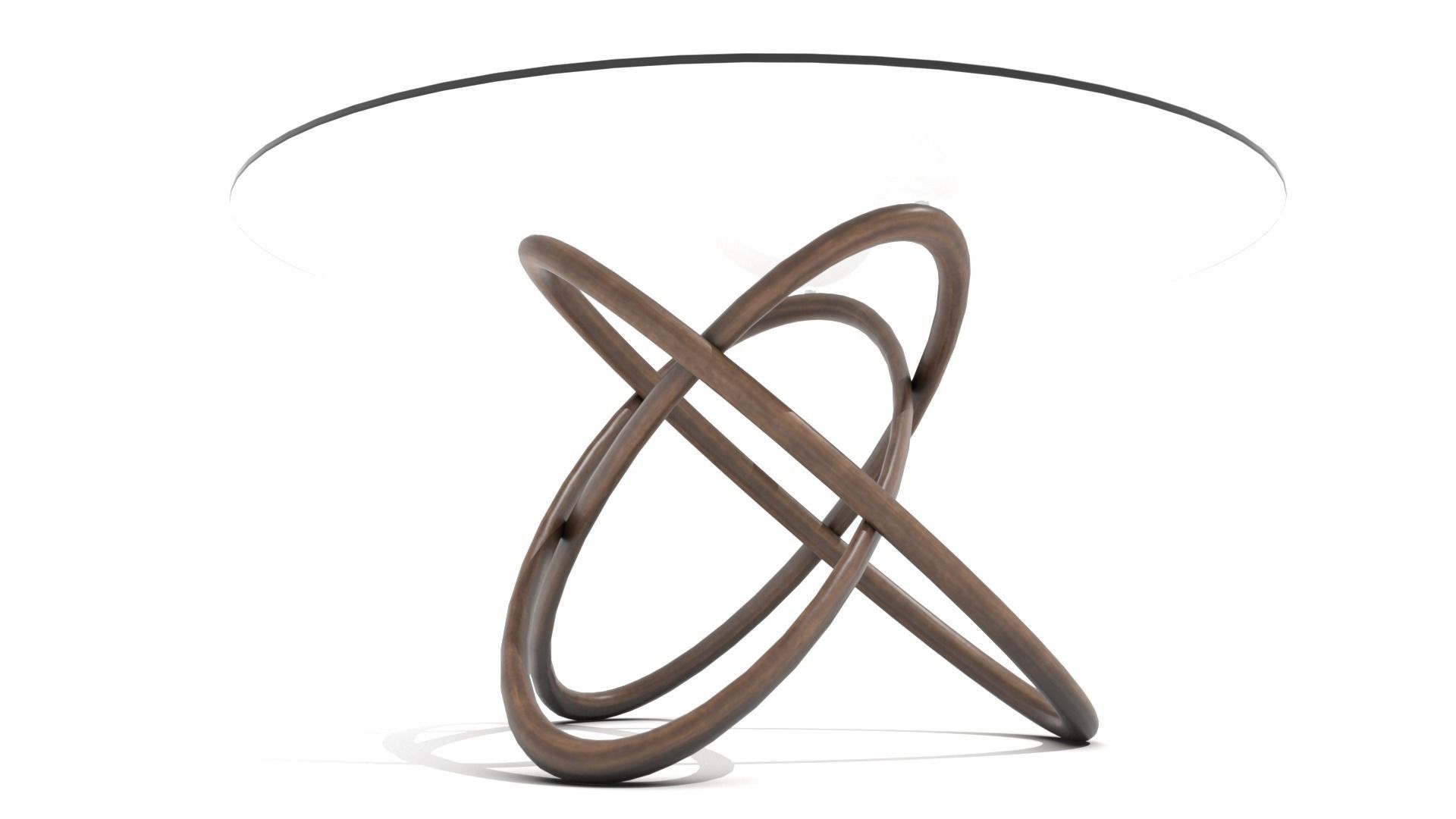 Interlocking Wooden Hoops Dining Table Low-poly 3D model_6