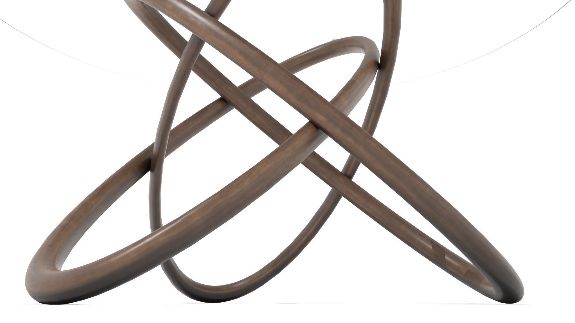 Interlocking Wooden Hoops Dining Table Low-poly 3D model_5