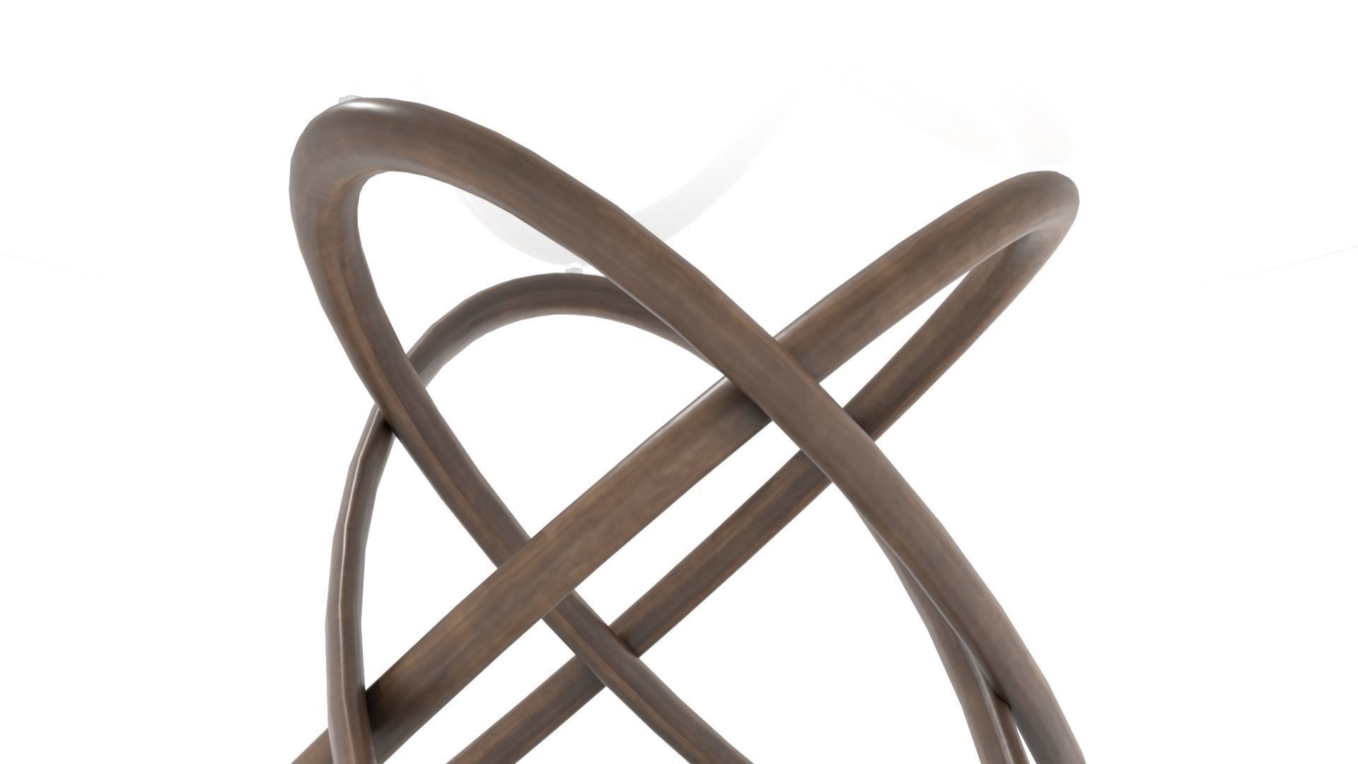 Interlocking Wooden Hoops Dining Table Low-poly 3D model_4