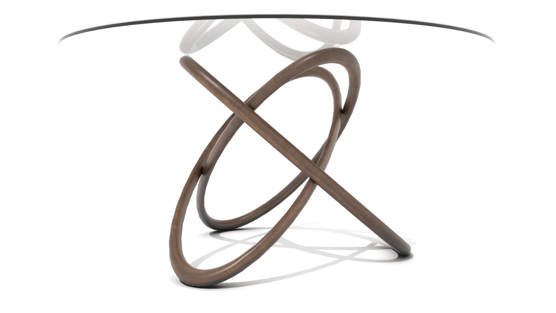 Interlocking Wooden Hoops Dining Table Low-poly 3D model_1