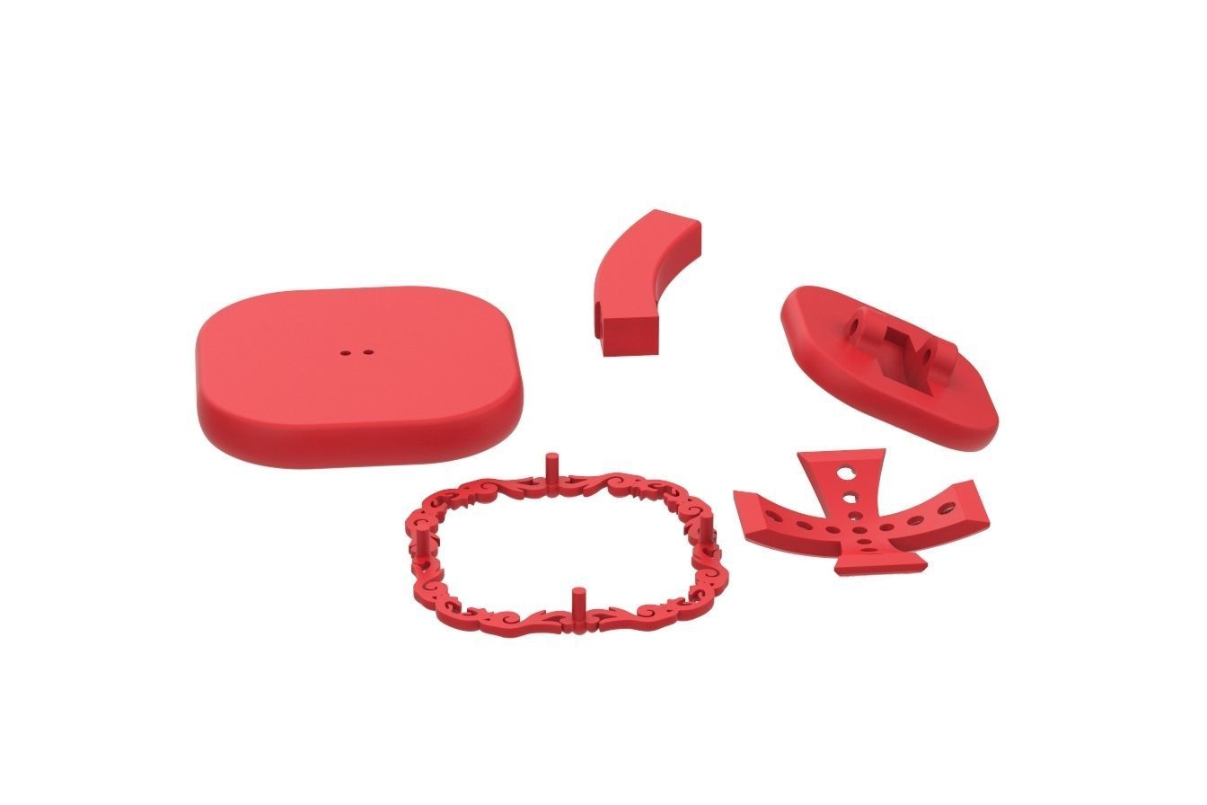 Stylish cufflinks with a cross and stones 324 3D print model_11