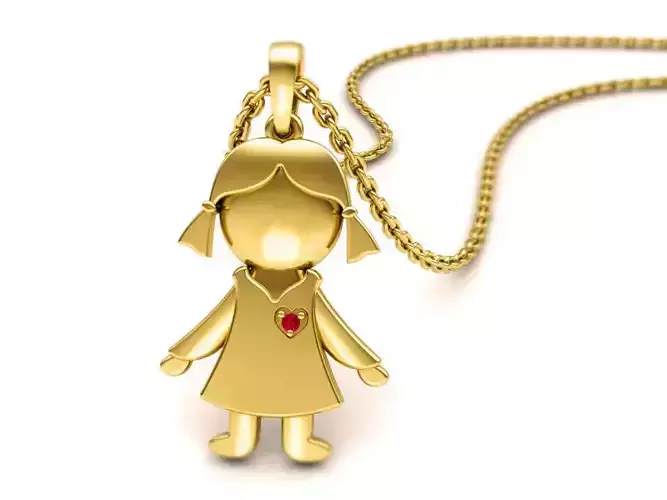 Girl Pendant - Baby pendant Own Design 3D print model