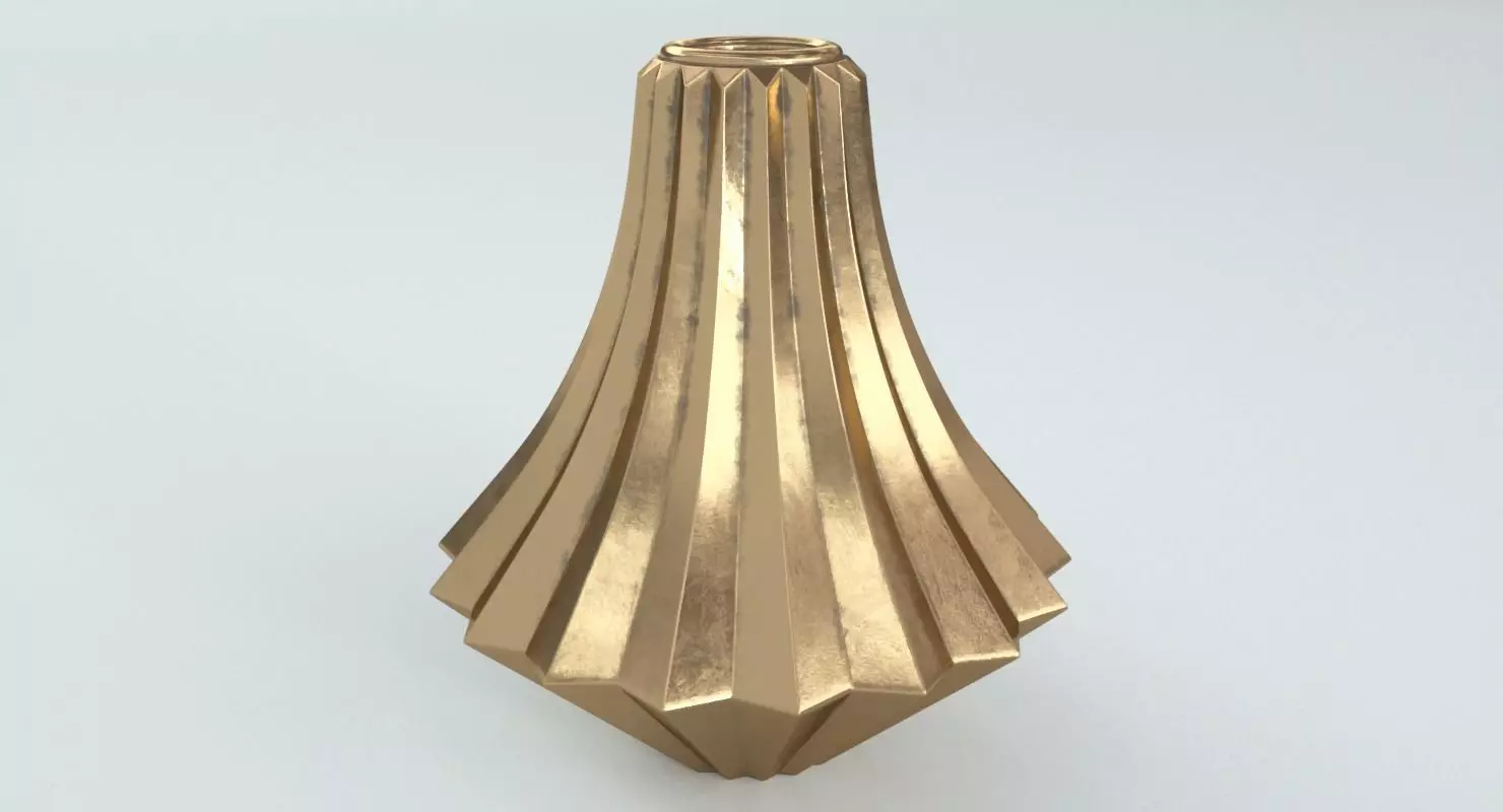 Sia Bronze Vase Low-poly 3D model_0