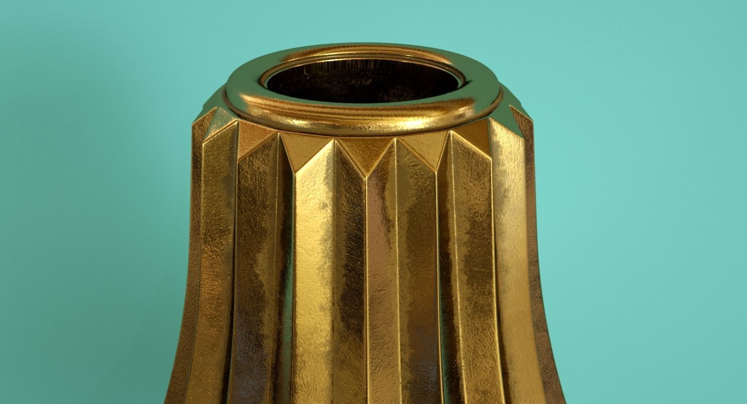 Sia Bronze Vase Low-poly 3D model_7