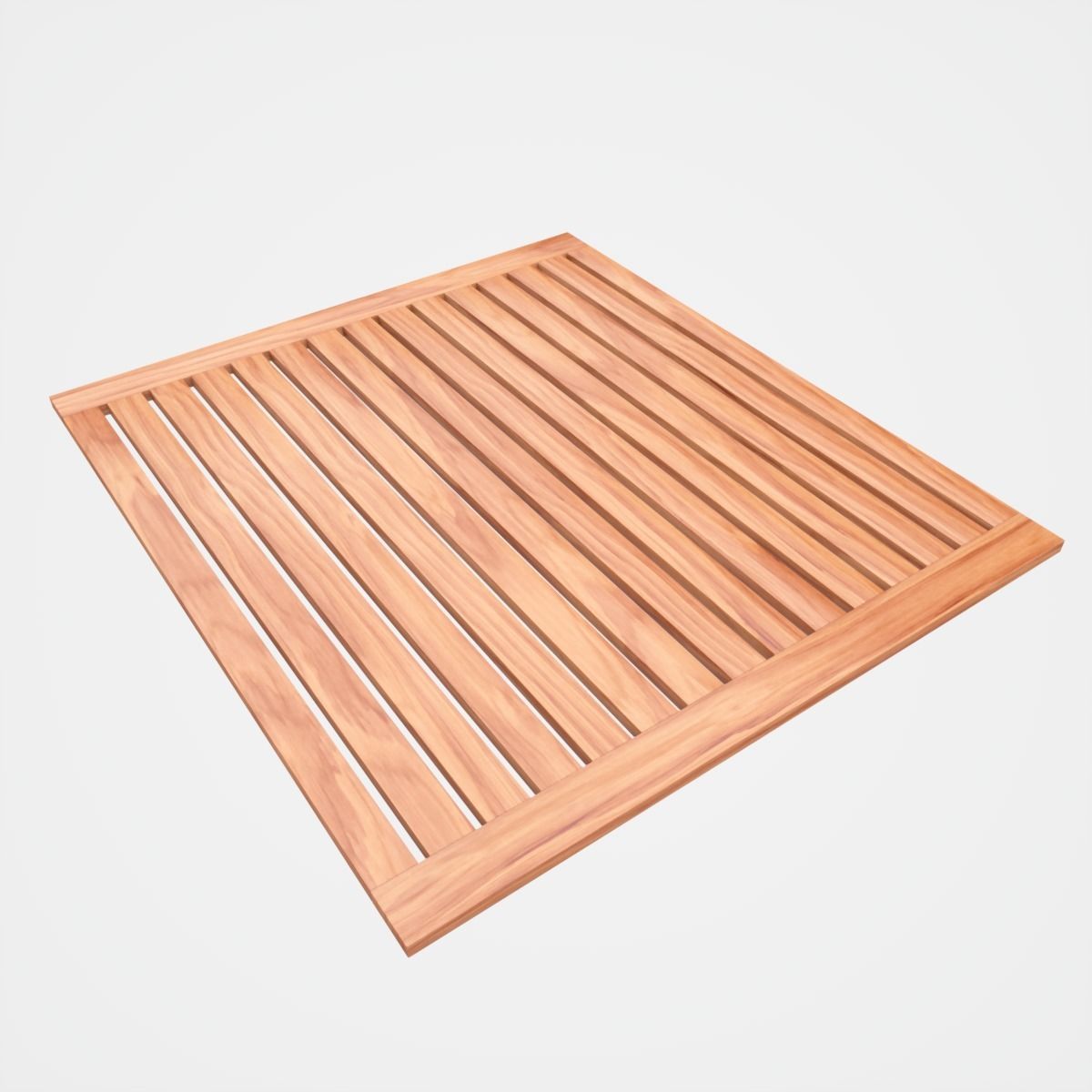 Teak Bathroom Mat Low-poly 3D model_3