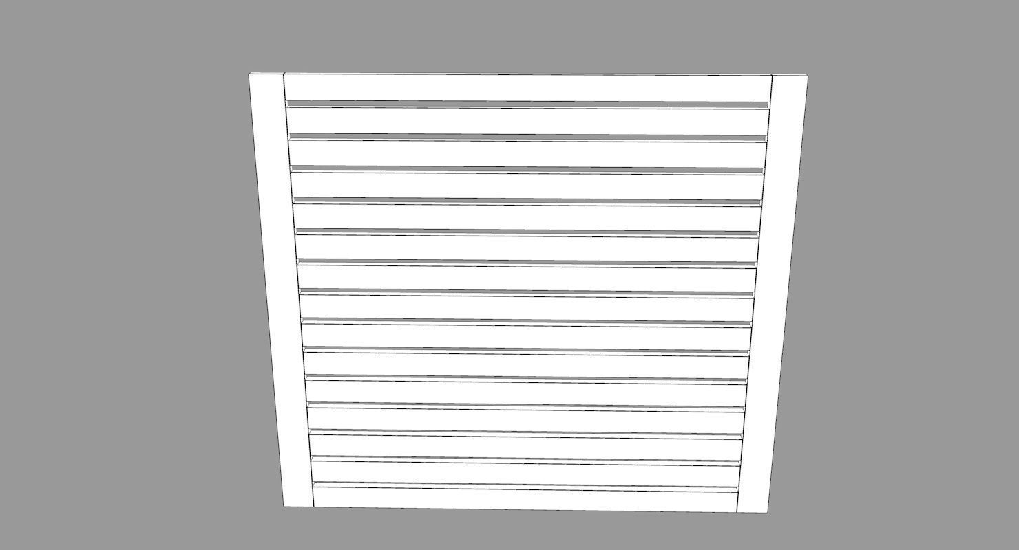 Teak Bathroom Mat Low-poly 3D model_12