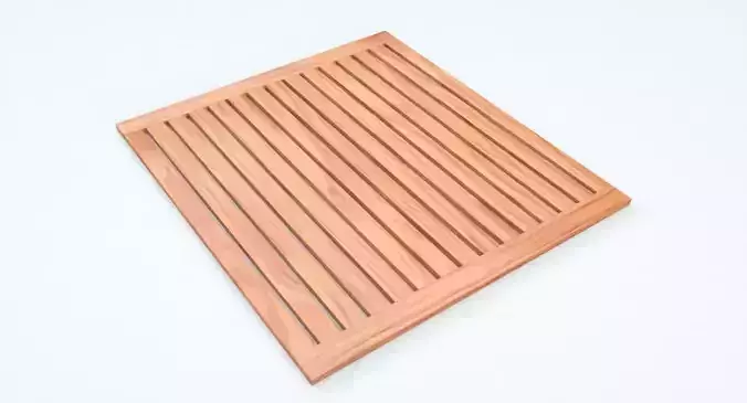 Teak Bathroom Mat Low-poly 3D model