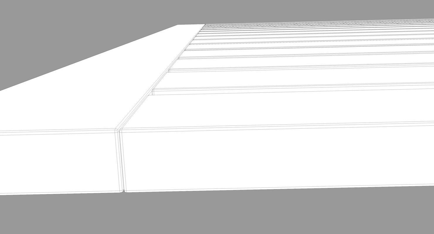 Teak Bathroom Mat Low-poly 3D model_9