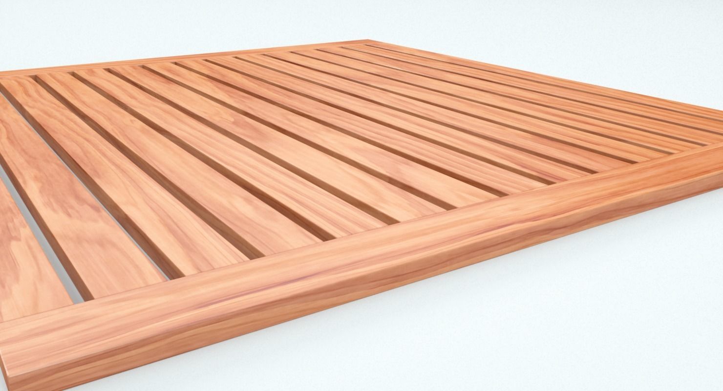Teak Bathroom Mat Low-poly 3D model_8