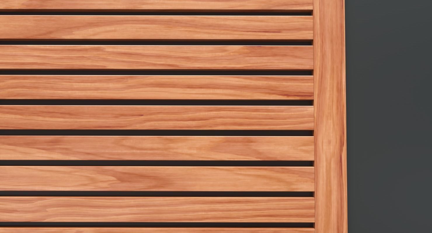Teak Bathroom Mat Low-poly 3D model_5