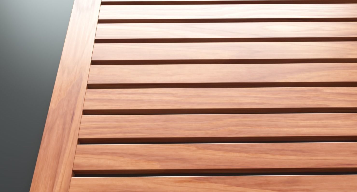 Teak Bathroom Mat Low-poly 3D model_6