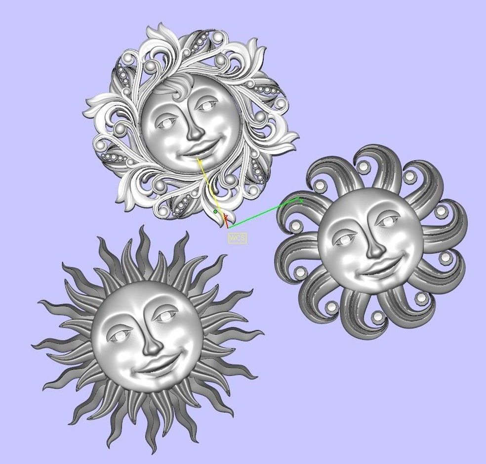 sun-star three suns 3D print model_2