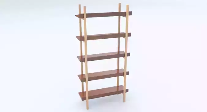 Stax Walnut Bookcase Low-poly 3D model