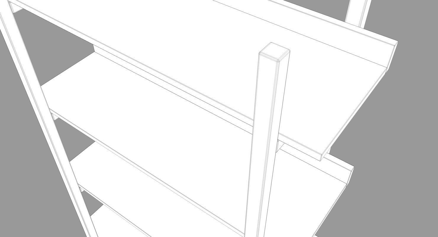 Stax Walnut Bookcase Low-poly 3D model_7