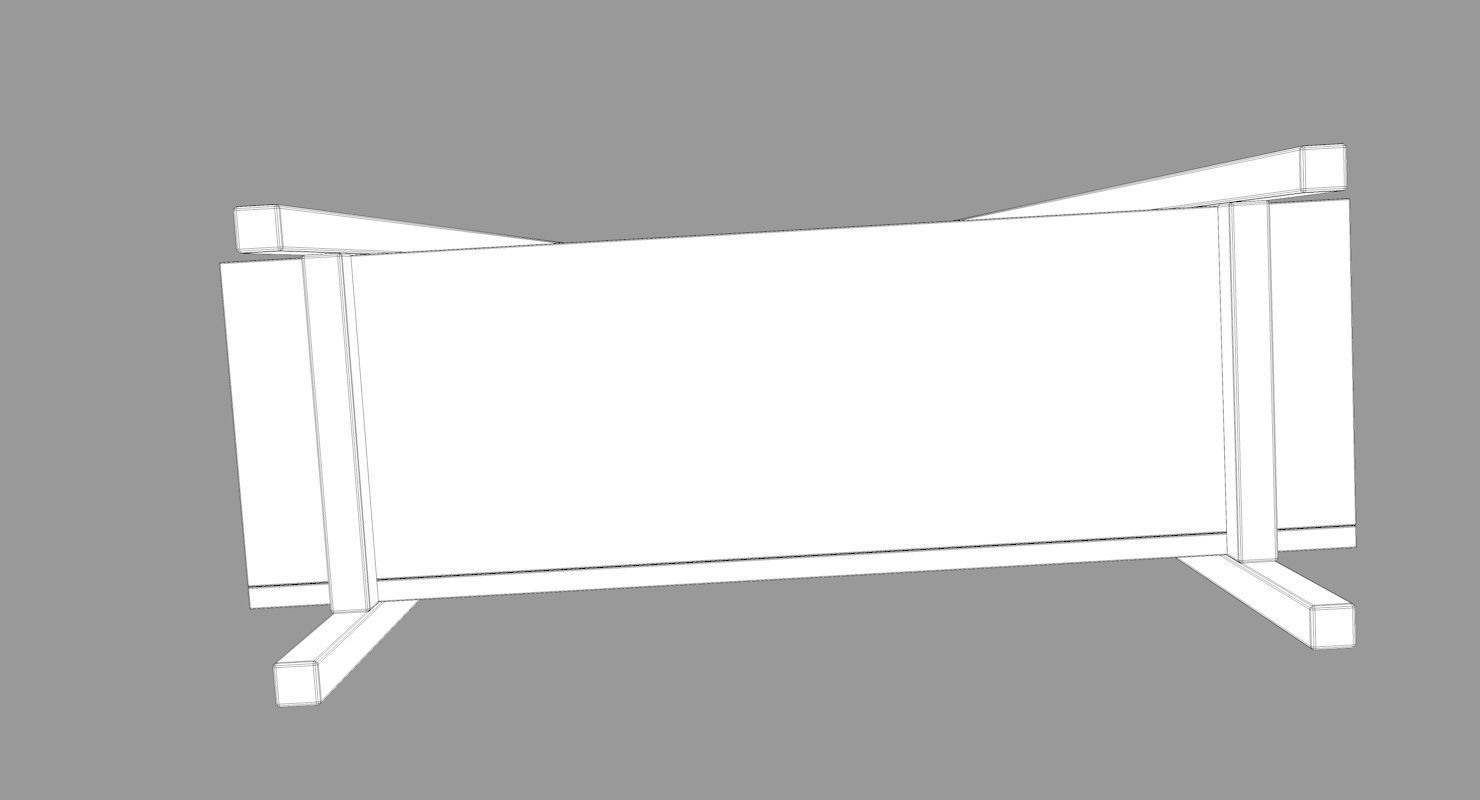 Stax Walnut Bookcase Low-poly 3D model_9