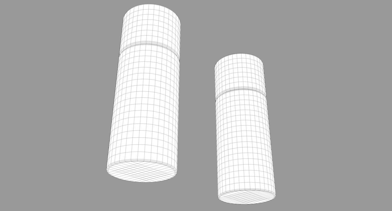 Salt and Pepper Wooden Marble Shaker Low-poly 3D model_8