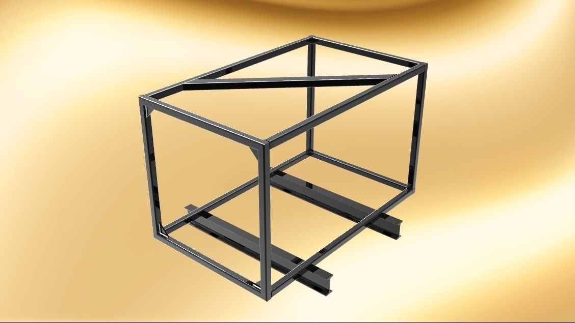 Weldments frame for metal box Free 3D model_1