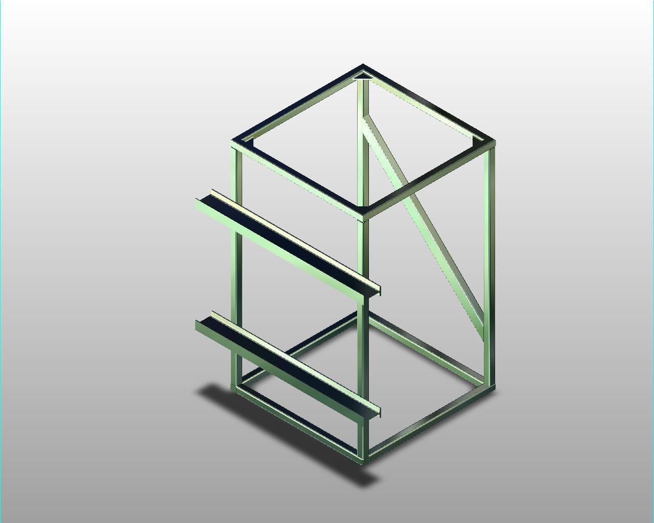 Weldments frame for metal box Free 3D model_2
