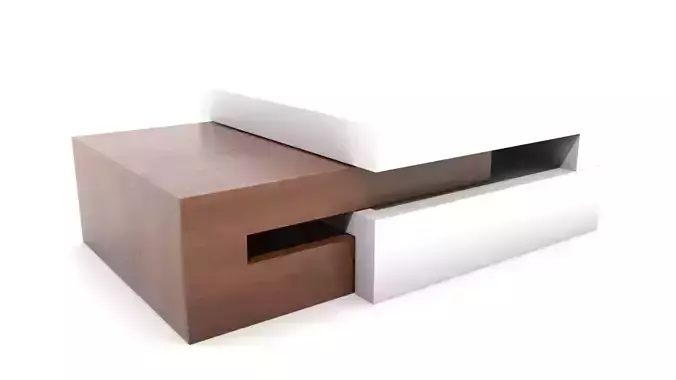 Two Piece Interlocking Sliding Coffee Table