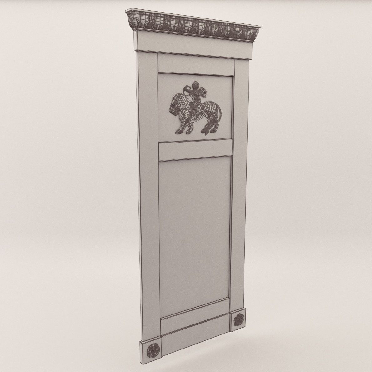 Biedermeier mirror - Berlin 1810 3D model_4