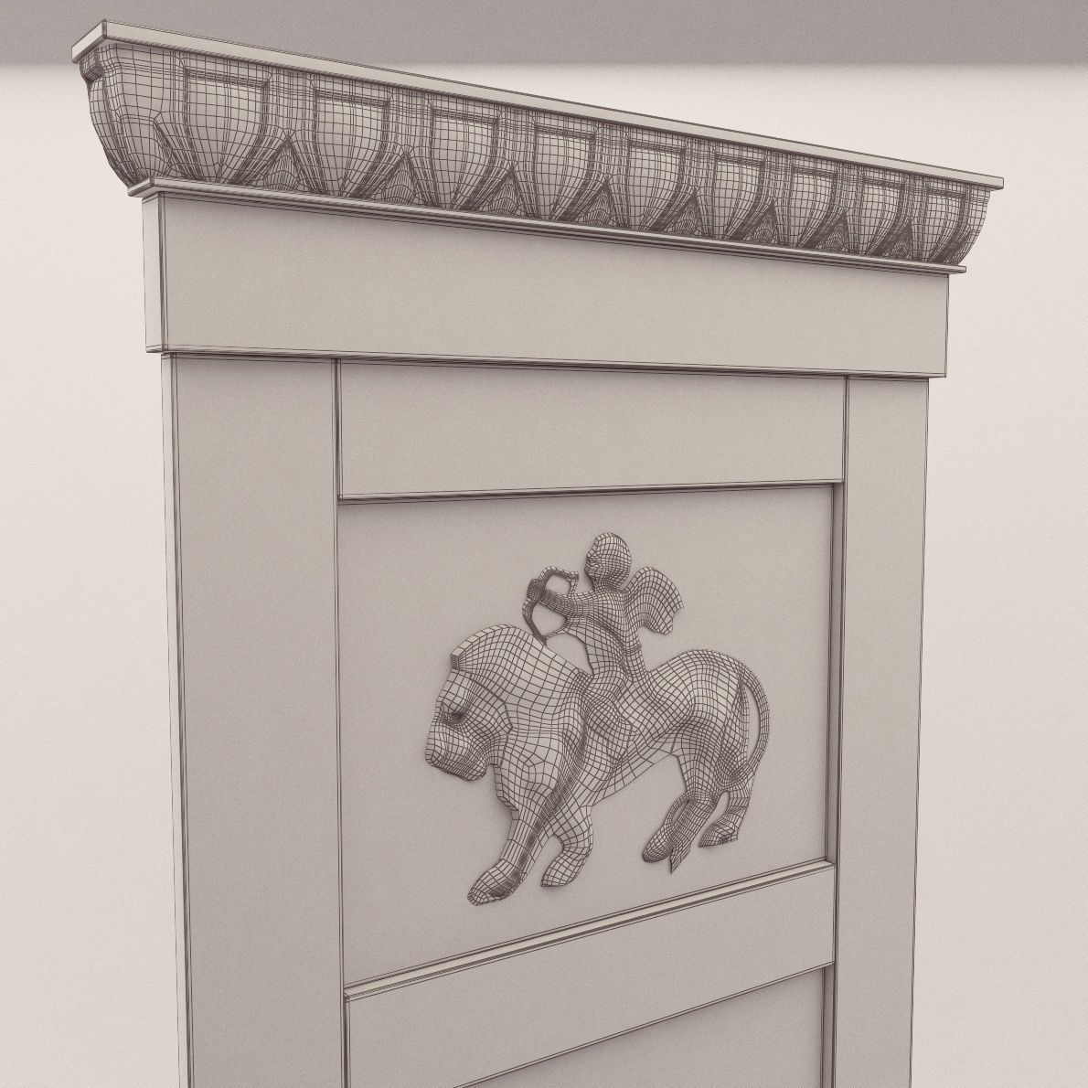 Biedermeier mirror - Berlin 1810 3D model_5