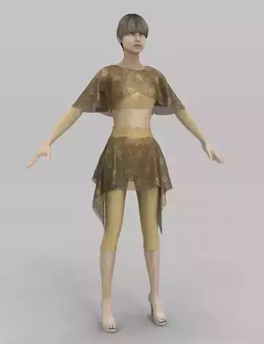 Rigged lowpoly golden net-3d model Free low-poly 3D model