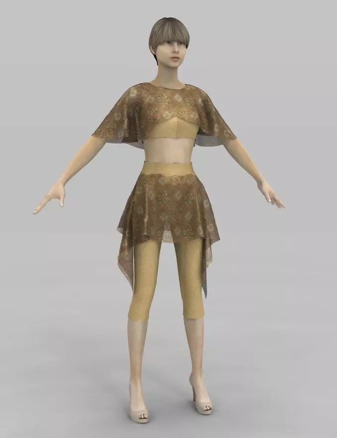 Rigged lowpoly golden net-3d model Free low-poly 3D model_0