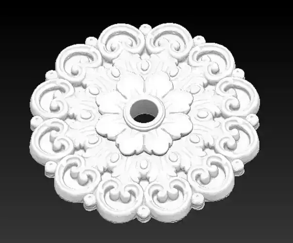 Rose 4 ornate ceiling medallion 3D model
