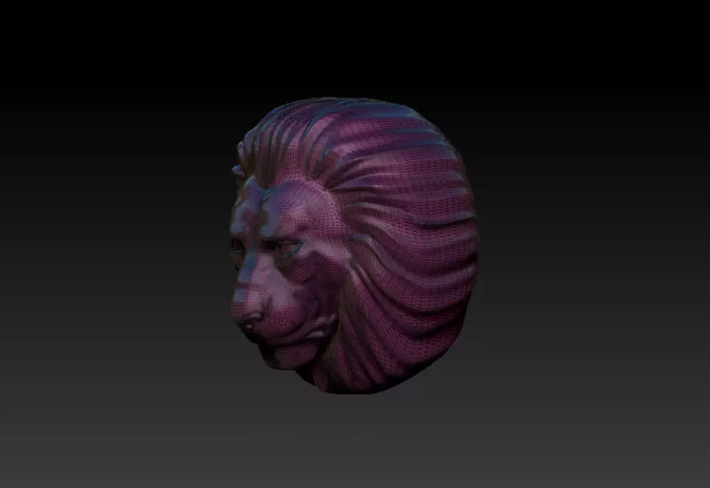 Lion knob 3D model_1