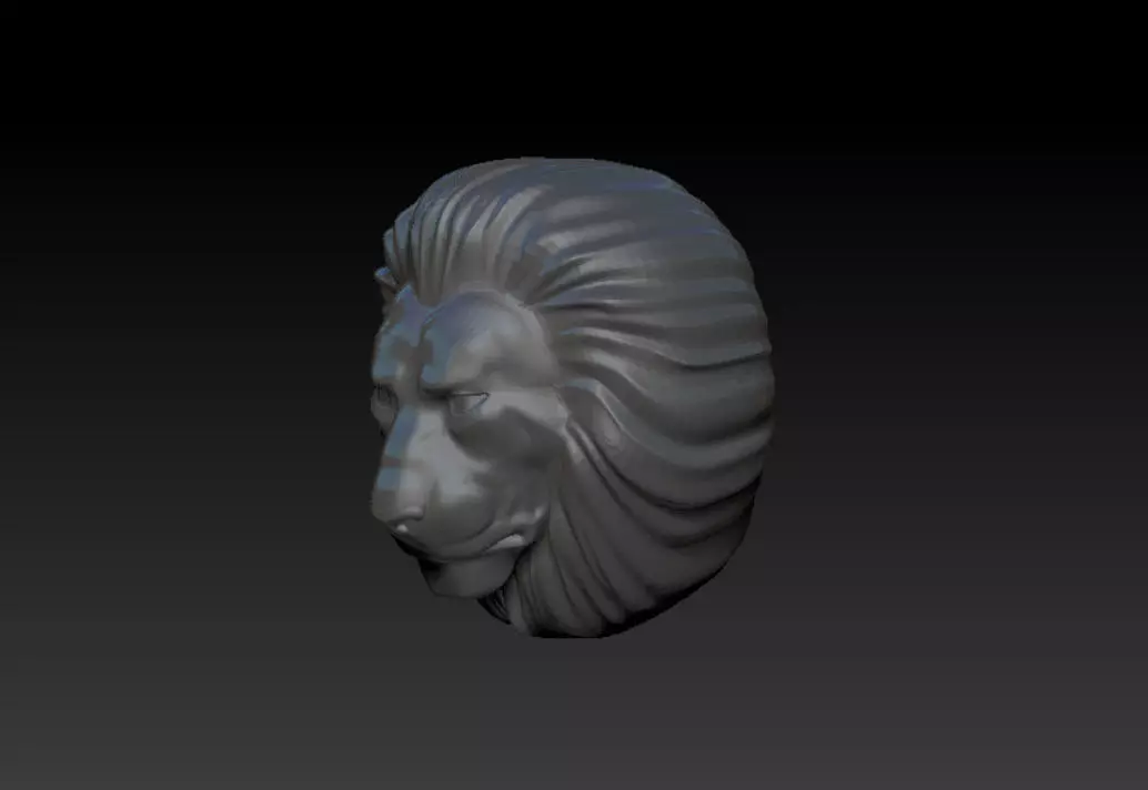 Lion knob 3D model_0