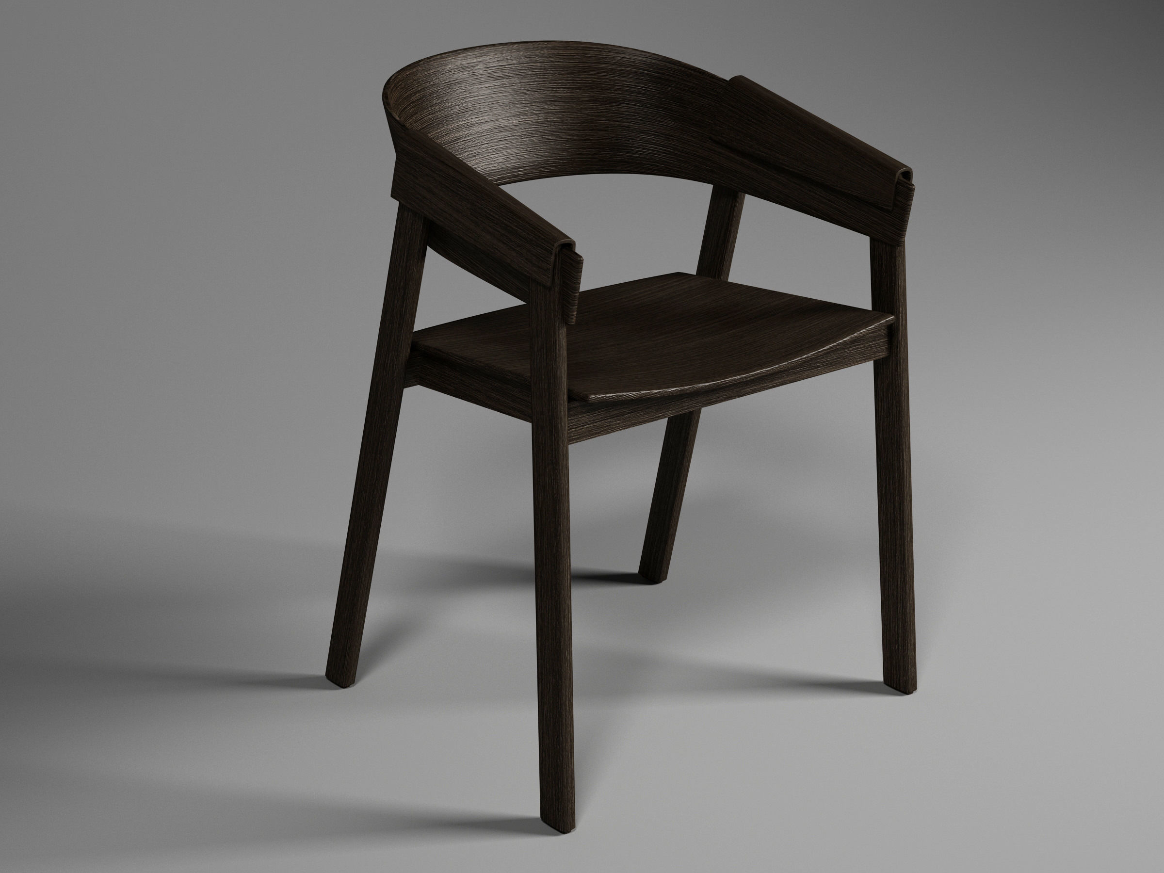 Wooden Chair 3D model_3