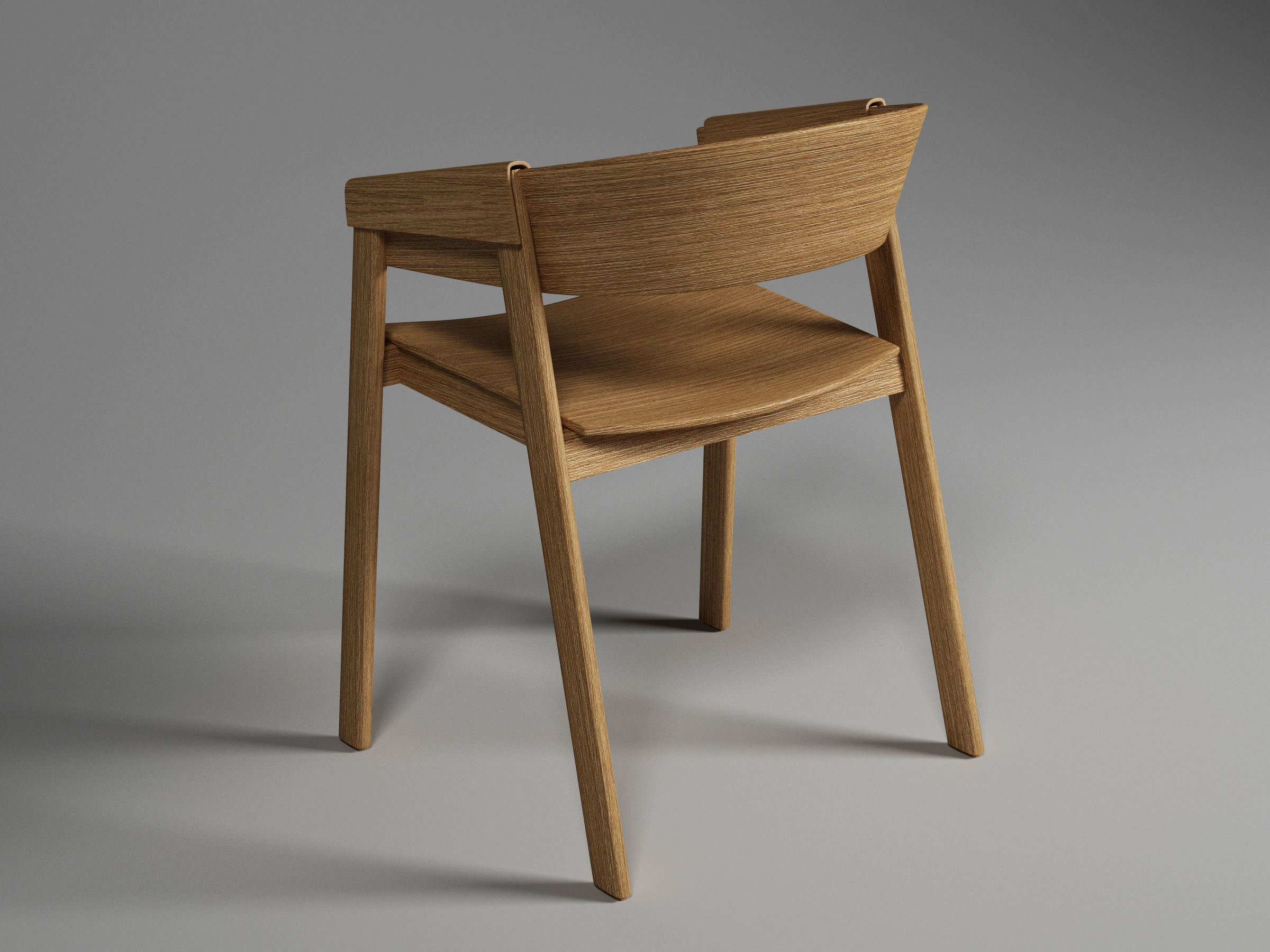 Wooden Chair 3D model_2