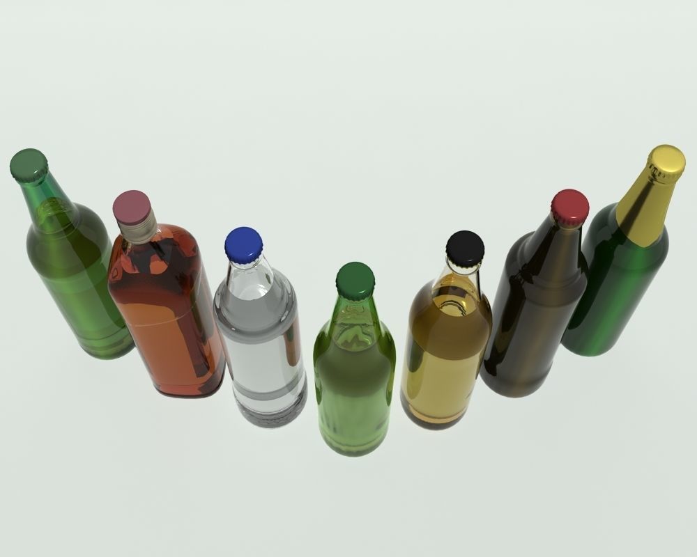 Bottles Collection empty beer bottle 3D model_2