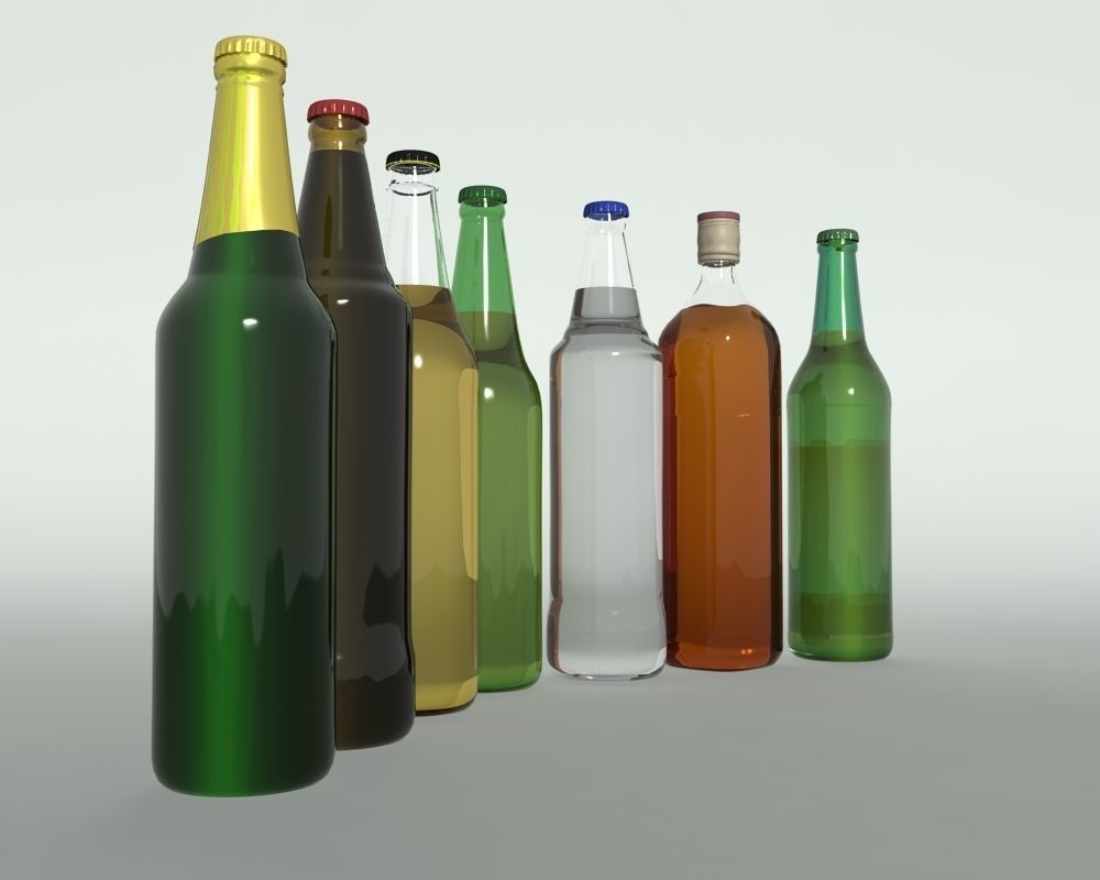 Bottles Collection empty beer bottle 3D model_3