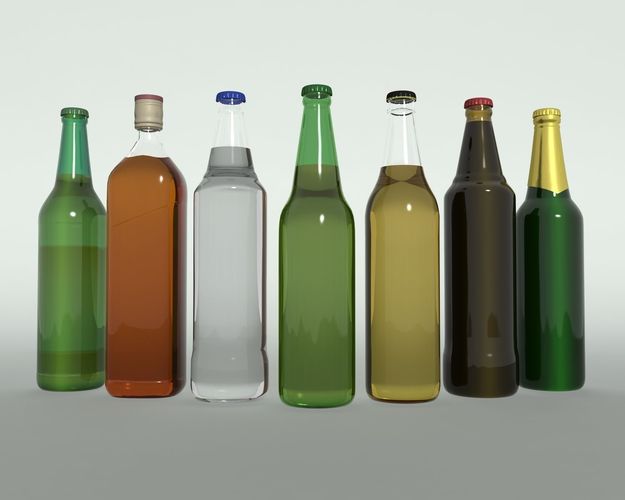 Bottles Collection empty beer bottle 3D model