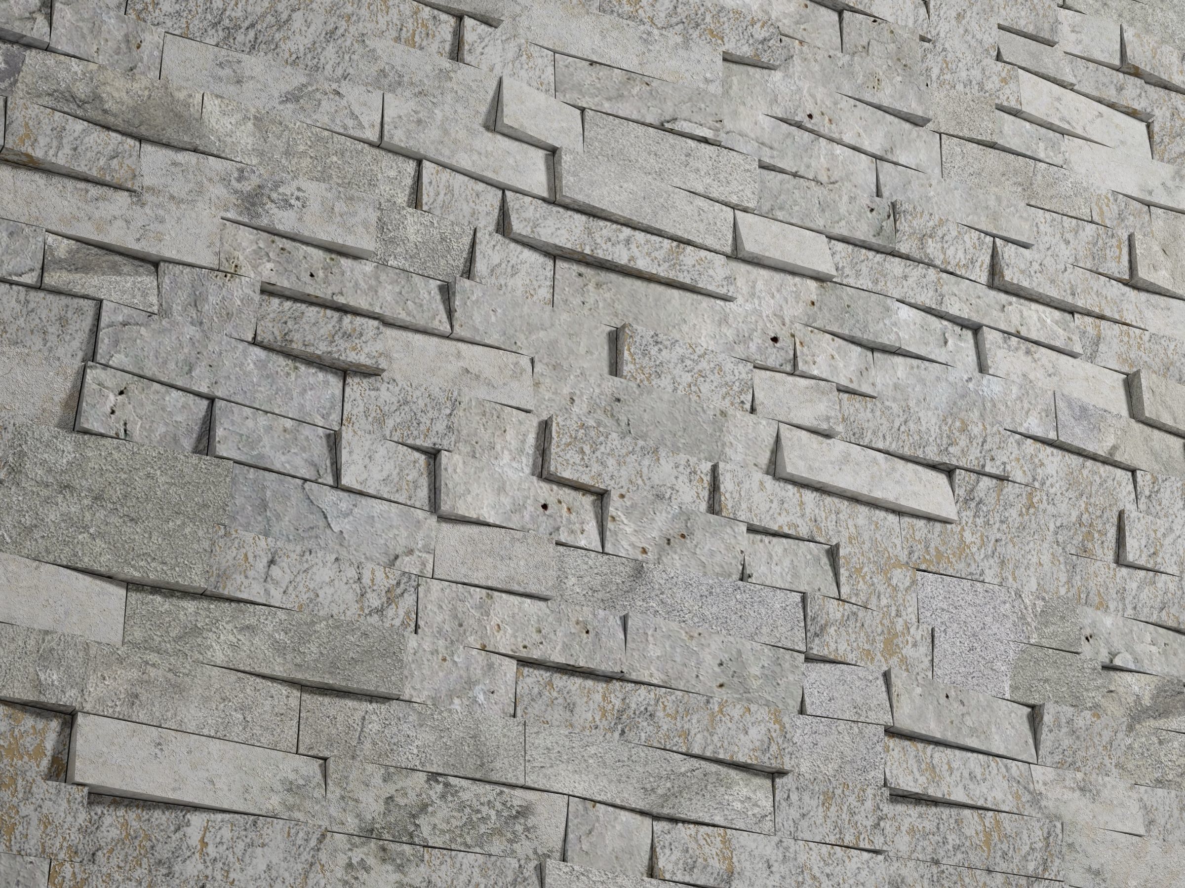Stone wall 3D model_1