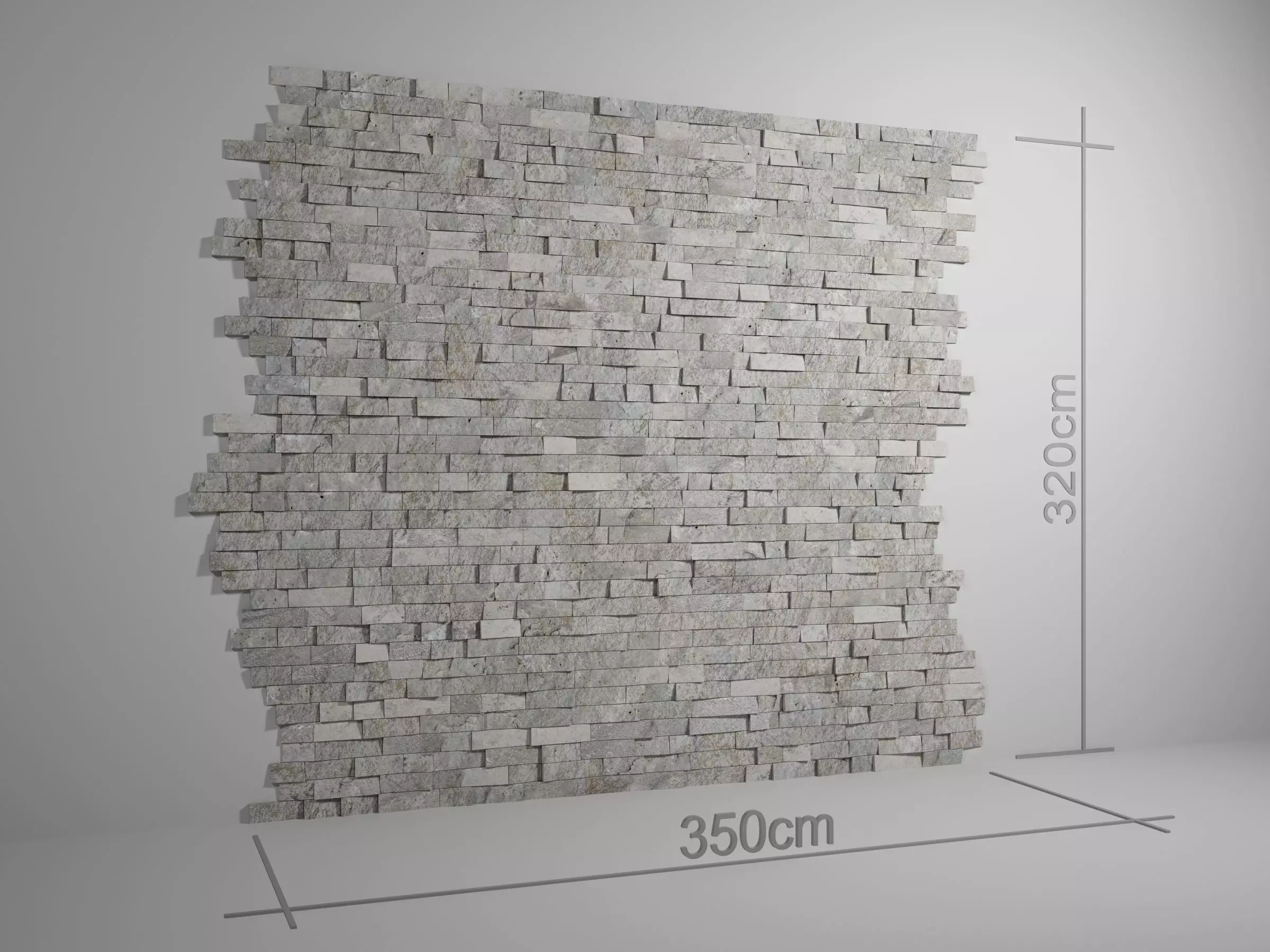 Stone wall 3D model_0