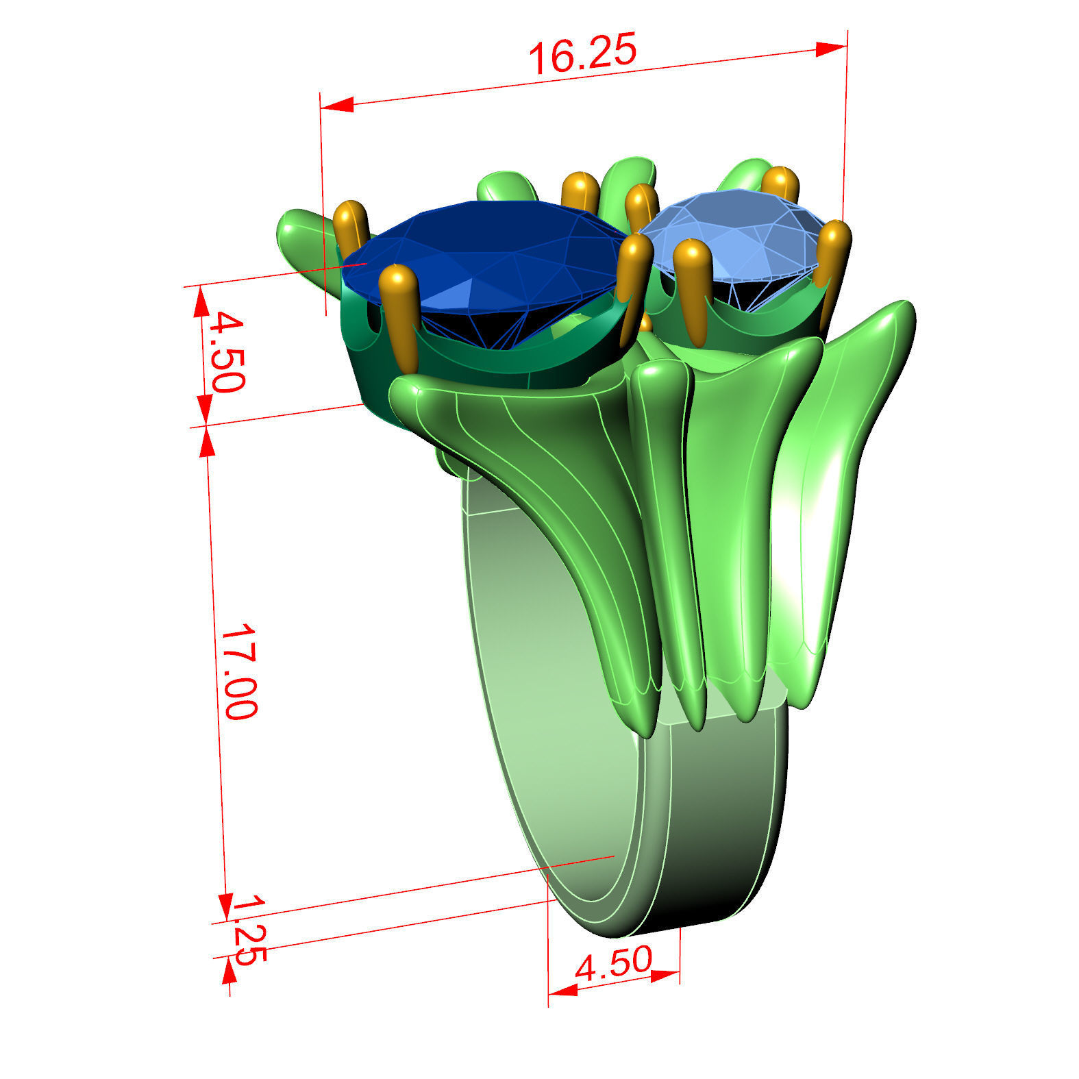 Ring of the Sapphire Spider 3D print model_7