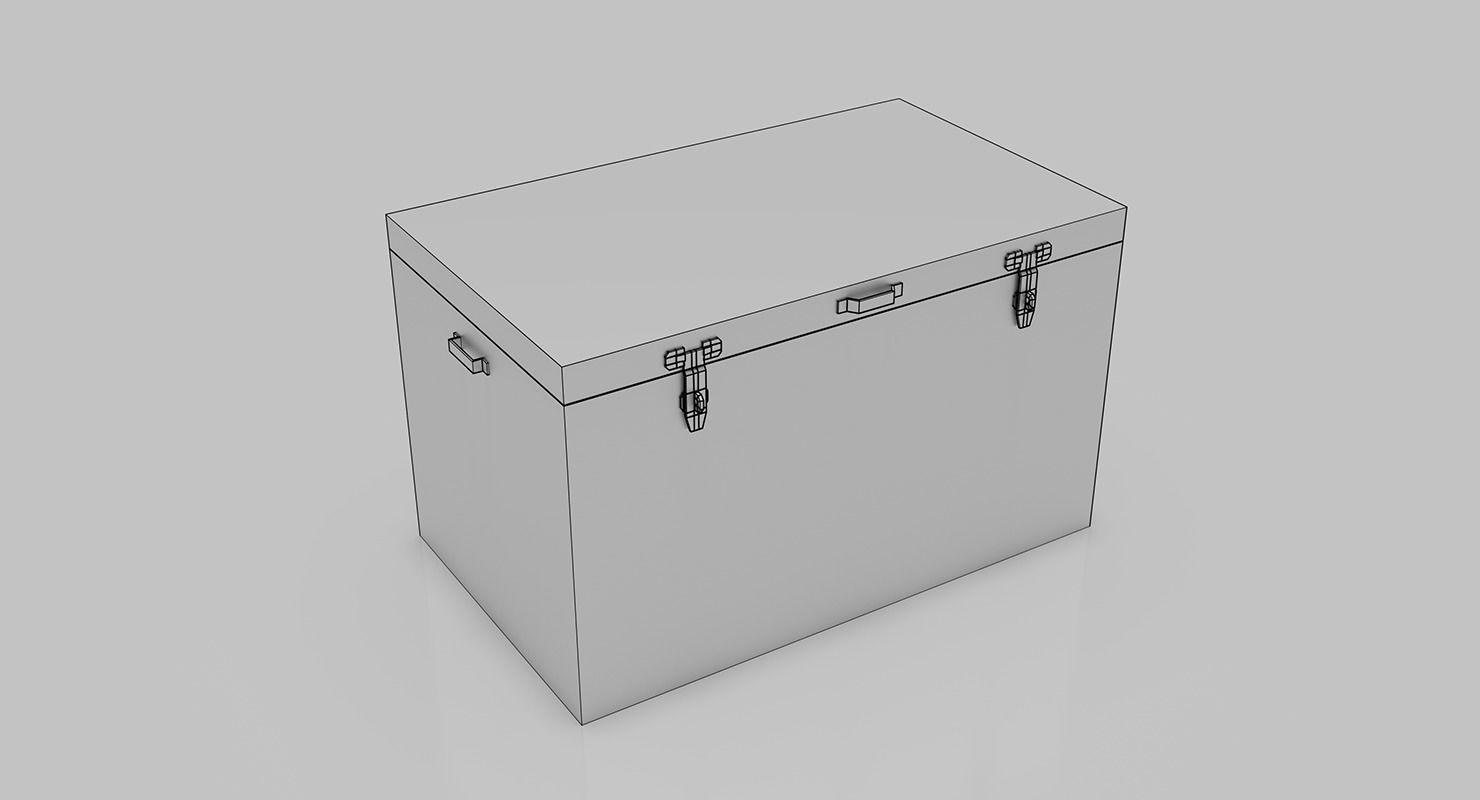 Trunk box with stars Low-poly 3D model_11