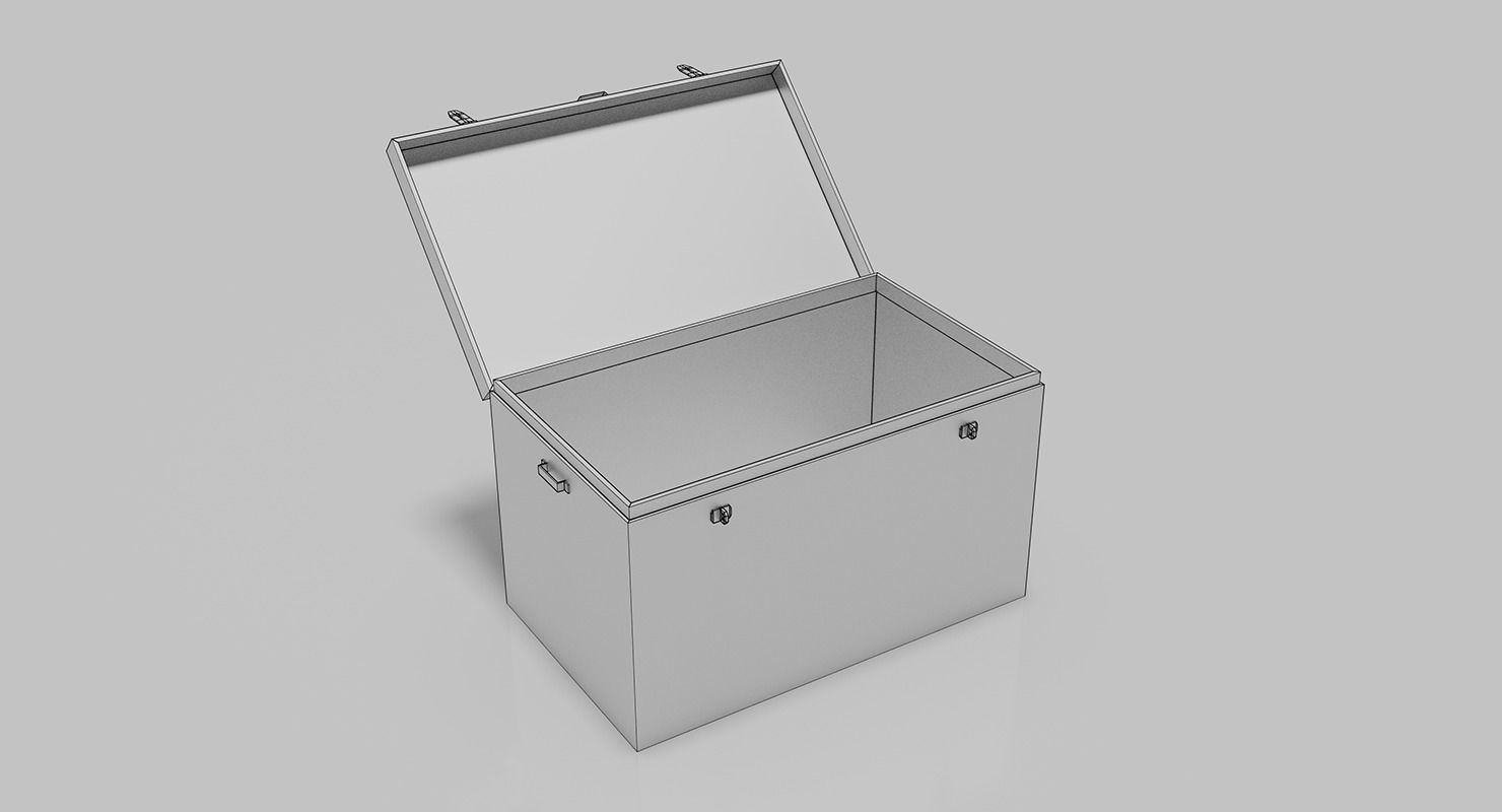 Trunk box with stars Low-poly 3D model_12